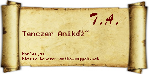 Tenczer Anikó névjegykártya